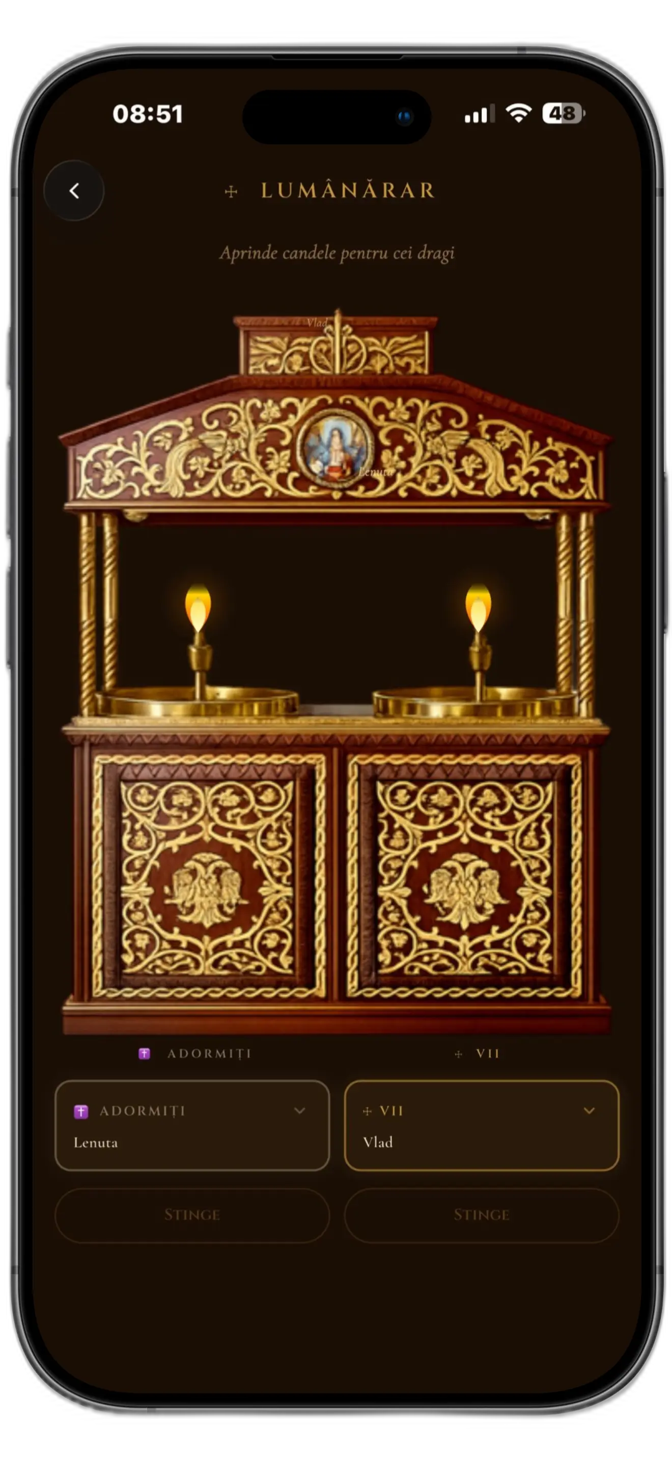 Screenshot aplicație Calendar Ortodox