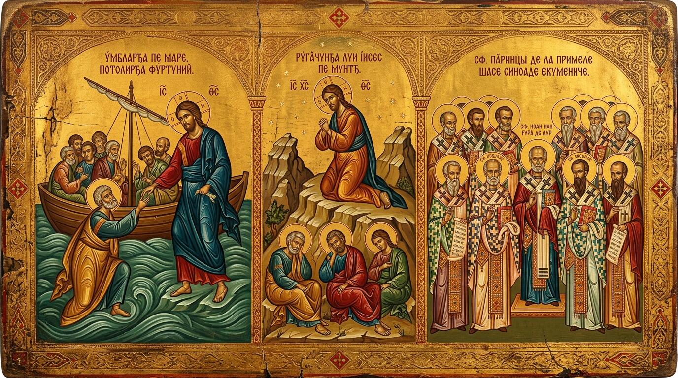 Duminica a IX-a după Rusalii (a Sf. Părinți de la primele șase Sinoade Ecumenice; Umblarea pe mare - potolirea furtunii; Rugăciunea lui Iisus) - Lumina Adevărului și Liniștea din Mijlocul Furtunii: O Întreită Cale spre Cer
