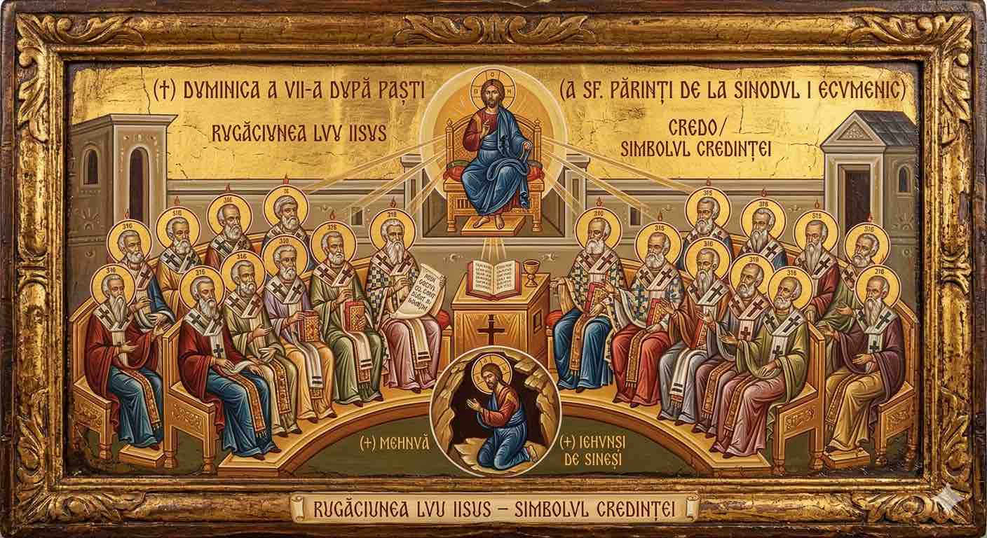 Duminica a VII-a după Paști (a Sf. Părinți de la Sinodul I Ecumenic; Rugăciunea lui Iisus) - Testamentul de Iubire și Arhitecții Unității: Rugăciunea lui Iisus și Sfinții Părinți ai Niceei