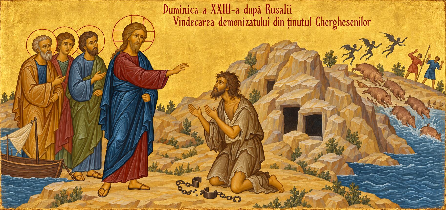 Duminica a XXIII-a după Rusalii (Vindecarea demonizatului din ținutul Gherghesenilor) - 📜 Biruința Luminii asupra Întunericului și Milostivirea Dumnezeiască: Duminica a XXIII-a după Rusalii – Vindecarea demonizatului din ținutul Gherghesenilor