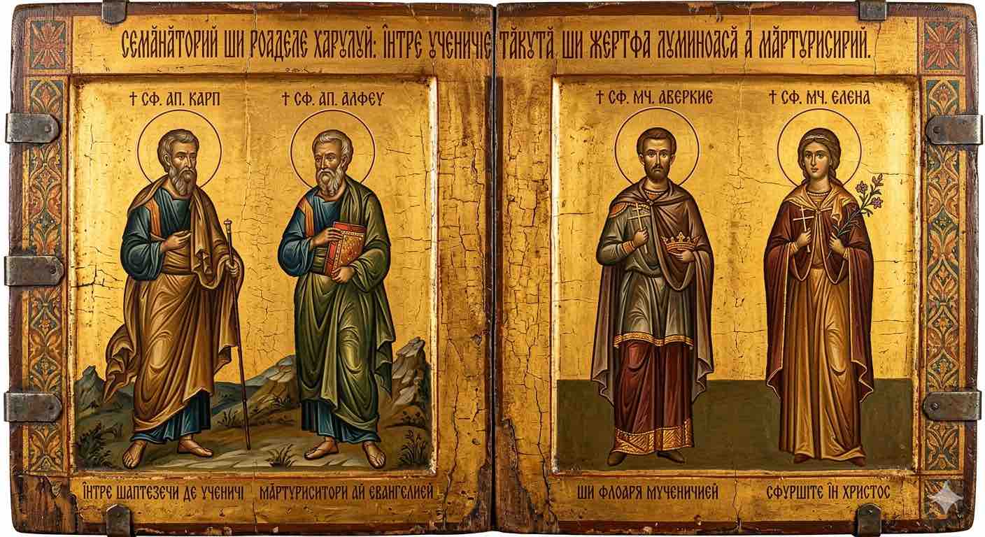 Sf. Ap. Carp și Alfeu; Sf. Mc. Averchie și Elena - Semănătorii și Roadele Harului: Între Ucenicie Tăcută și Jertfa Luminoasă a Mărturisirii