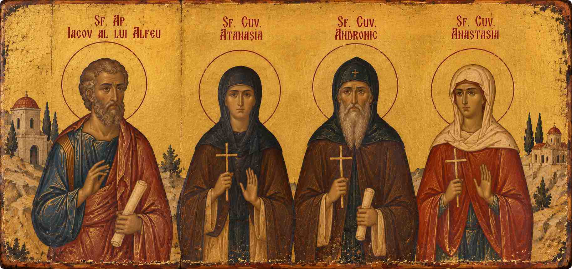 Sf. Ap. Iacov al lui Alfeu;Sf. Cuv. Atanasia, Andronic și Anastasia - 📜 Râvna Apostolească și Taina Sihăstriei: De la Propovăduirea Evangheliei la Iubirea cea Tăinuită