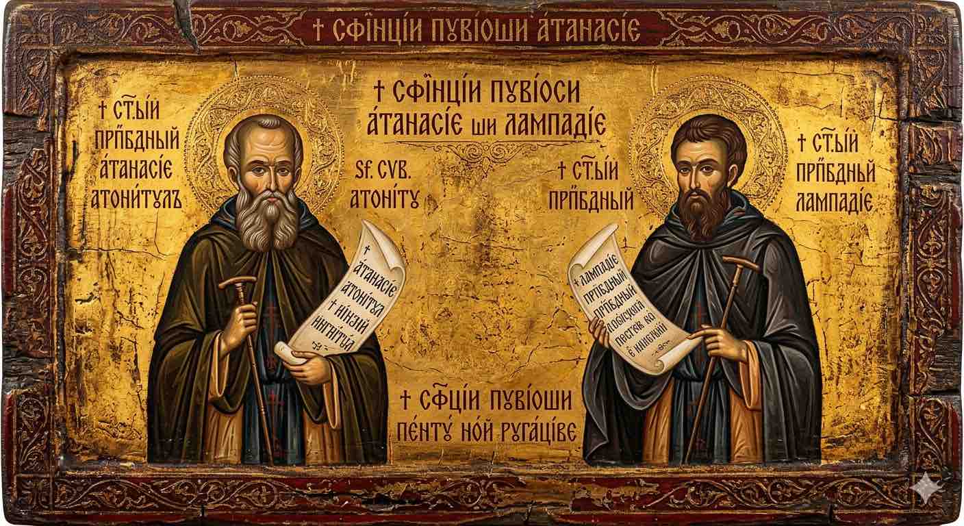 † Sf. Cuv. Atanasie Atonitul;Sf. Cuv. Lampadie - Arhitecții Spiritului: De la Muntele Sfânt la Cărarea Liniștii
