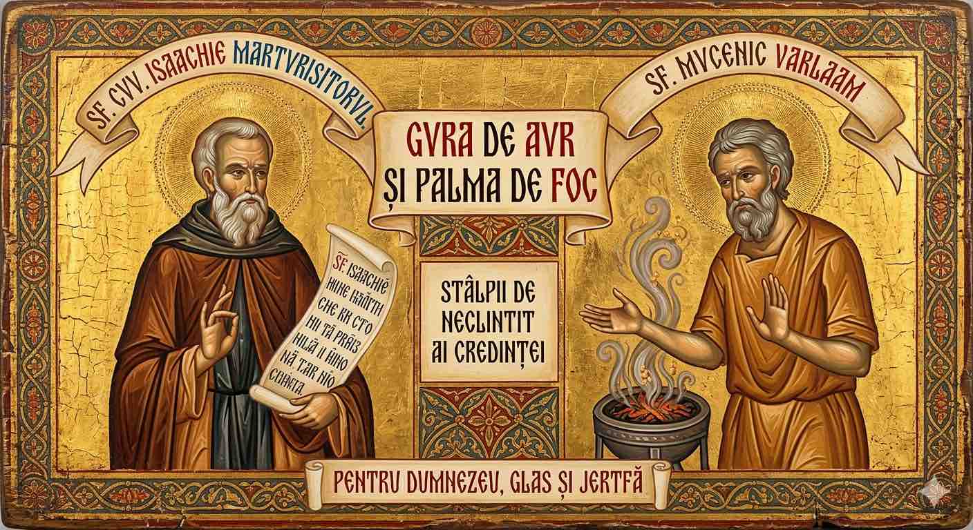 Sf. Cuv. Isaachie Mărt. și Varlaam - Gura de Aur și Palma de Foc: Stâlpii de neclintit ai Credinței