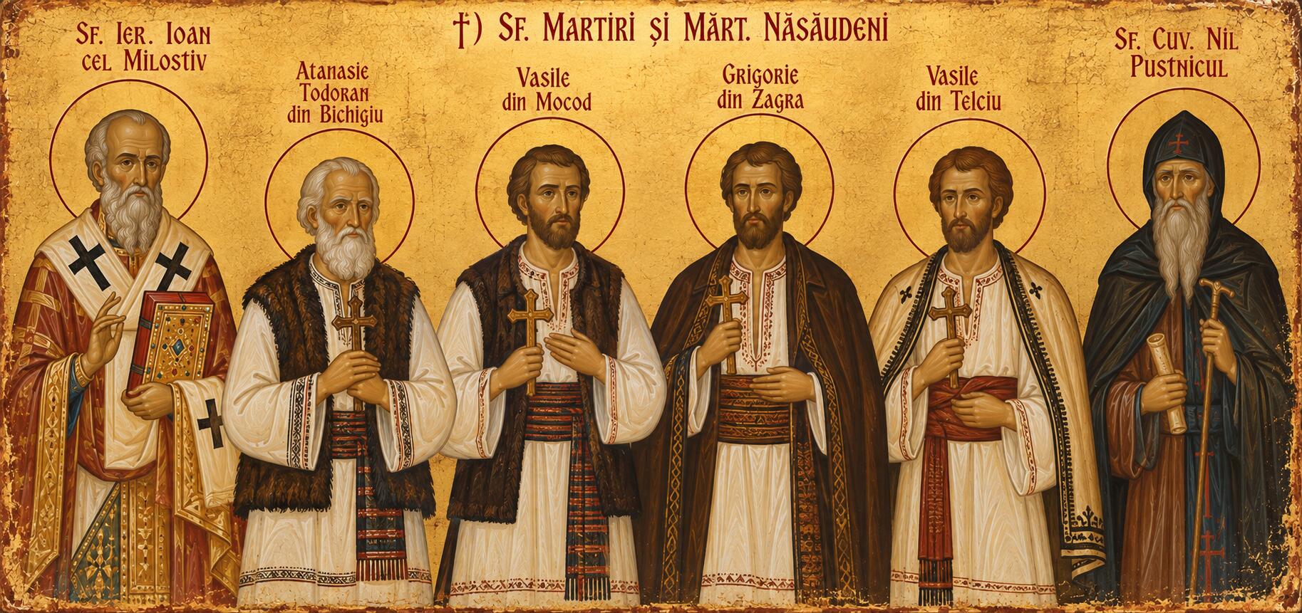 Sf. Ier. Ioan cel Milostiv, patr. Alexandriei;†) Sf. Martiri și Mărt. Năsăudeni: Atanasie Todoran din Bichigiu, Vasile din Mocod, Grigorie din Zagra și Vasile din Telciu;Sf. Cuv. Nil Pustnicul - 📜 Păstorul Milostivirii, Apărătorii Credinței Strămoșetice și Învățătorul Pustiei: Pomenirea Sfântului Ierarh Ioan cel Milostiv, a Sfinților Martiri și Mărturisitori Năsăudeni și a Sfântului Cuvios Nil Pustnicul
