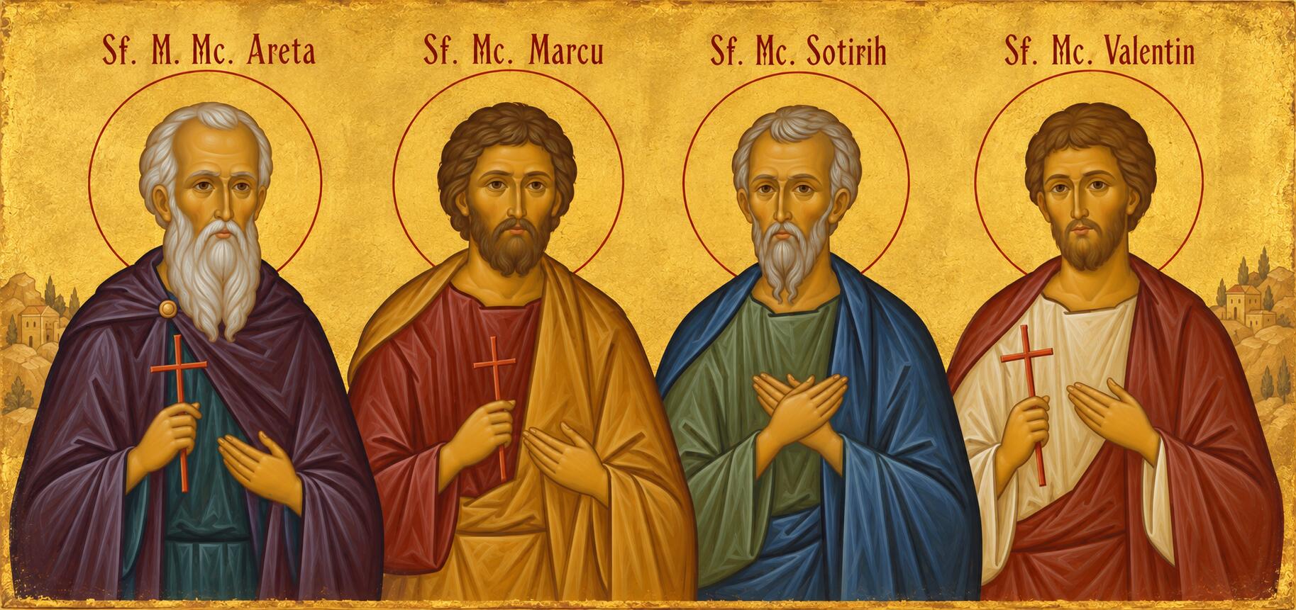 Sf. M. Mc. Areta;Sf. Mc. Marcu, Sotirih și Valentin