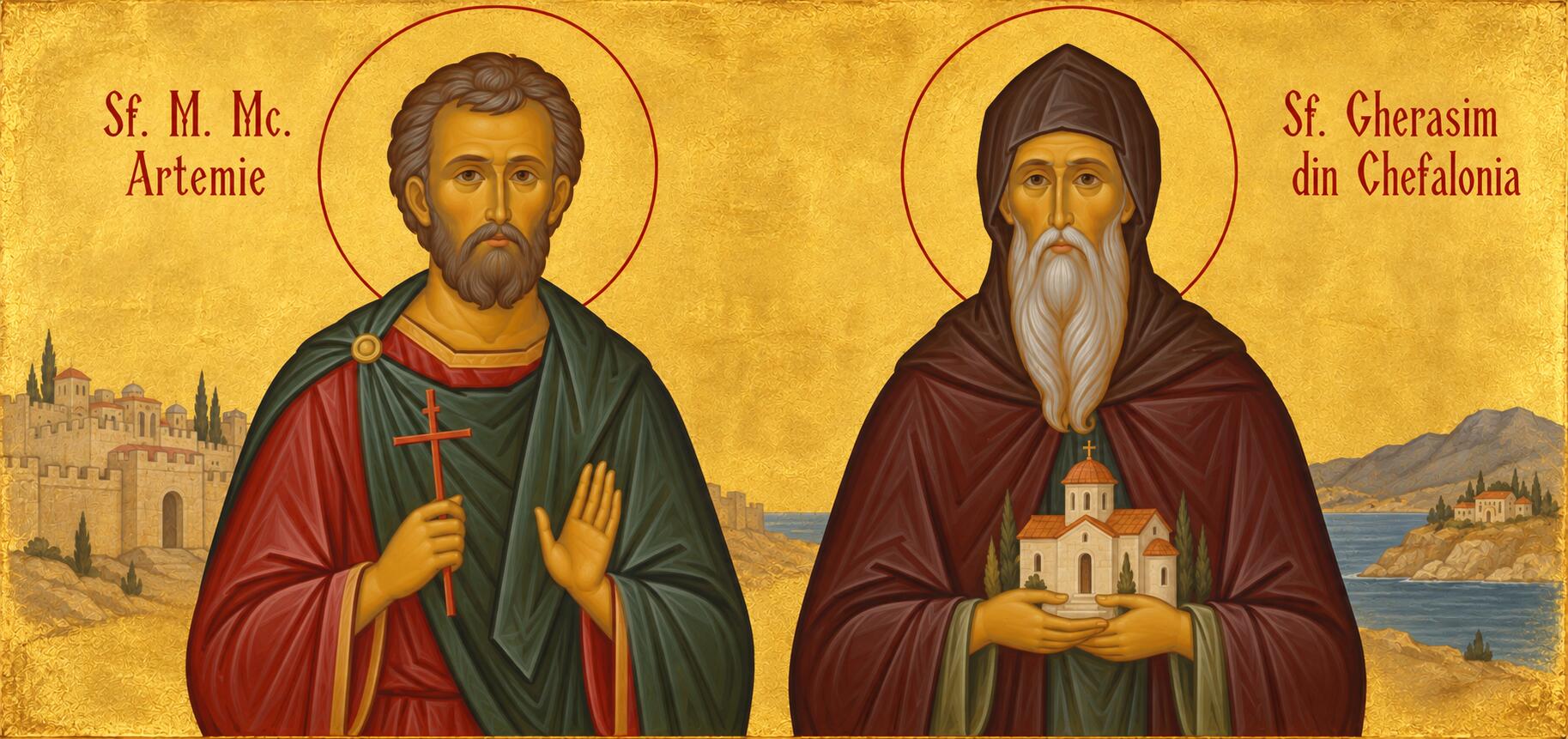 Sf. M. Mc. Artemie;Sf. Gherasim din Chefalonia