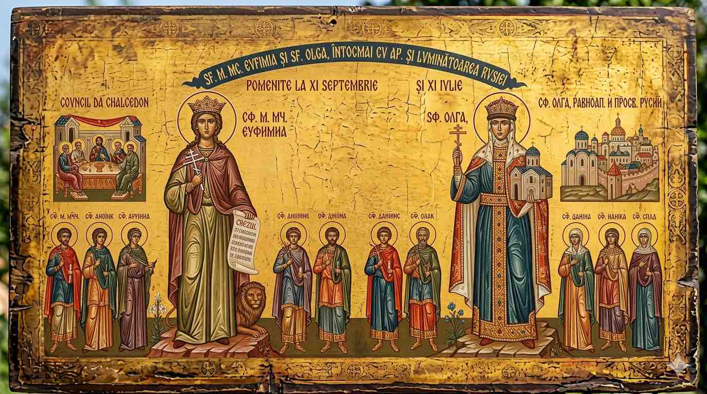 Sf. M. Mc. Eufimia;Sf. Olga, cea întocmai cu Ap. și luminătoarea Rusiei - Mireasa lui Hristos și Lumina de la Kiev: Două Destine Împletite în Sfințenie
