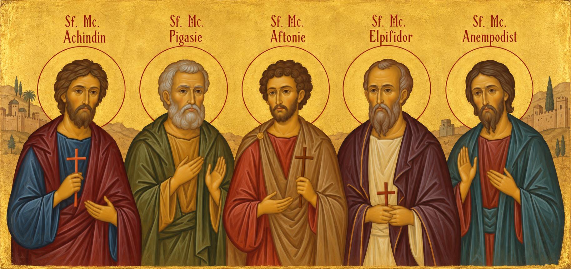 Sf. Mc. Achindin, Pigasie, Aftonie, Elpifidor și Anempodist - 📜 Văpaia Credinței și Bărbații de Foc ai Mărturisirii: Pomenirea Sfinților Mucenici Achindin, Pigasie, Aftonie, Elpifidor și Anempodist