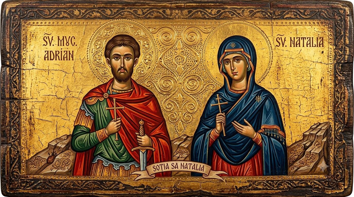 Sf. Mc. Adrian și Natalia, soția sa - Iubirea transfigurată în Arenă: Sfinții Mucenici Adrian și Natalia