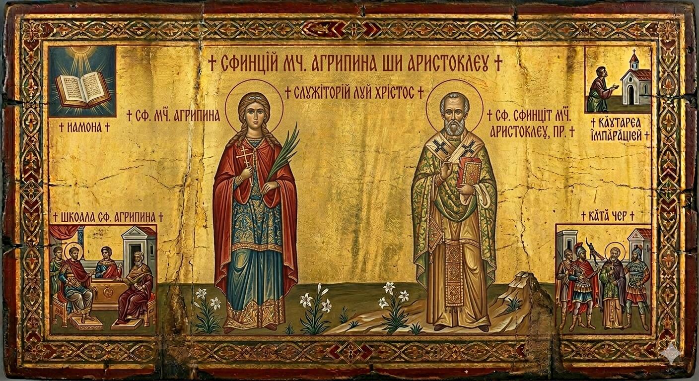 Sf. Mc. Agripina;Sf. Sfințit Mc. Aristocleu, pr. - Parfumul Curăției și Liturghia Sângelui: De la Roma în Cipru