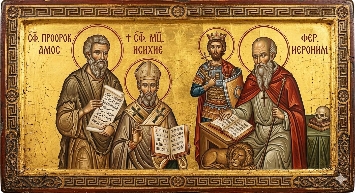 Sf. Prooroc Amos;† Sf. Mc. Isihie;Fer. Augustin și Ieronim - Coloanele Adevărului: De la Brazda Proorocului la Călimara Sfinților