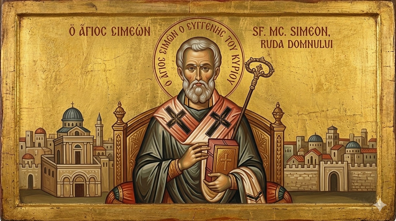 Sf. Sfințit Mc. Simeon, ruda Domnului, ep. Ierusalimului - Sfântul Sfințit Mucenic Simeon, ruda Domnului: Un stâlp al Ierusalimului și o flacără a credinței