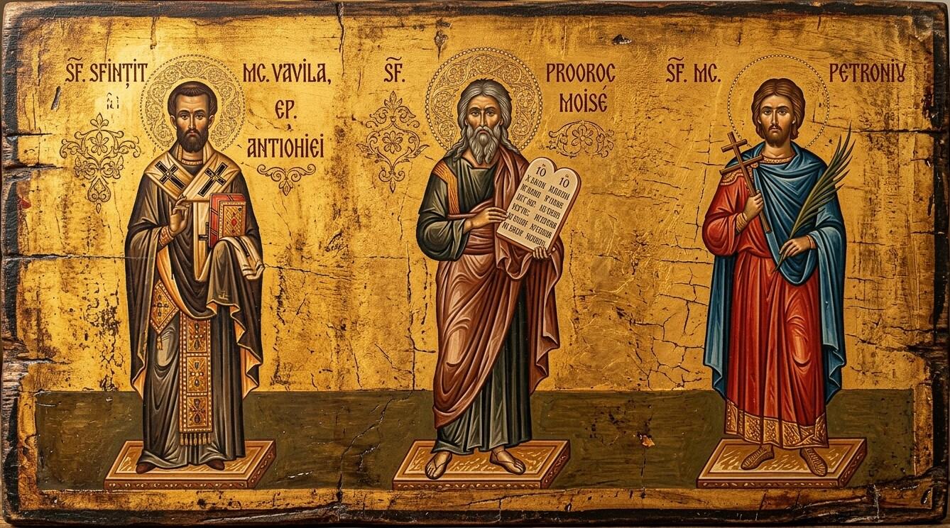 Sf. Sfințit Mc. Vavila, ep. Antiohiei;Sf. Prooroc Moise;Sf. Mc. Petroniu - Căile Desăvârșirii prin Lege, Curaj și Jertfă: Sfântul Proroc Moise, Sfântul Vavila al Antiohiei și Sfântul Petroniu